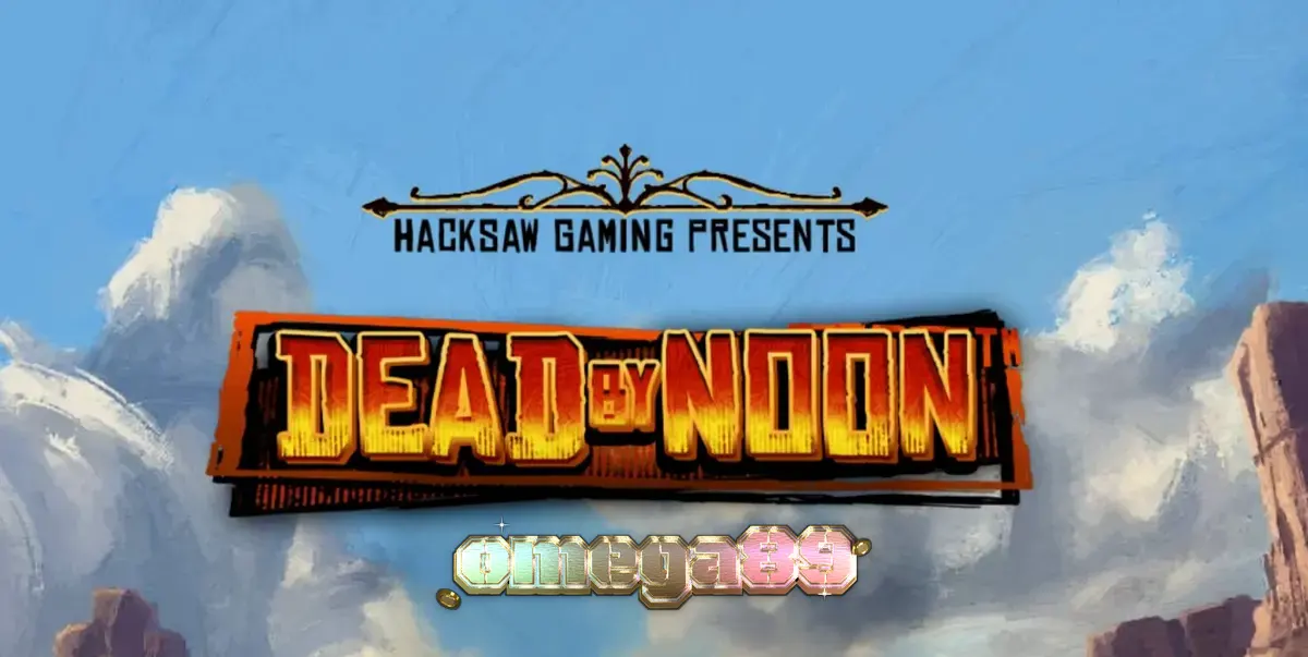 Tampilan visual slot Dead by Noon dengan latar belakang kota Wild West yang berdebu